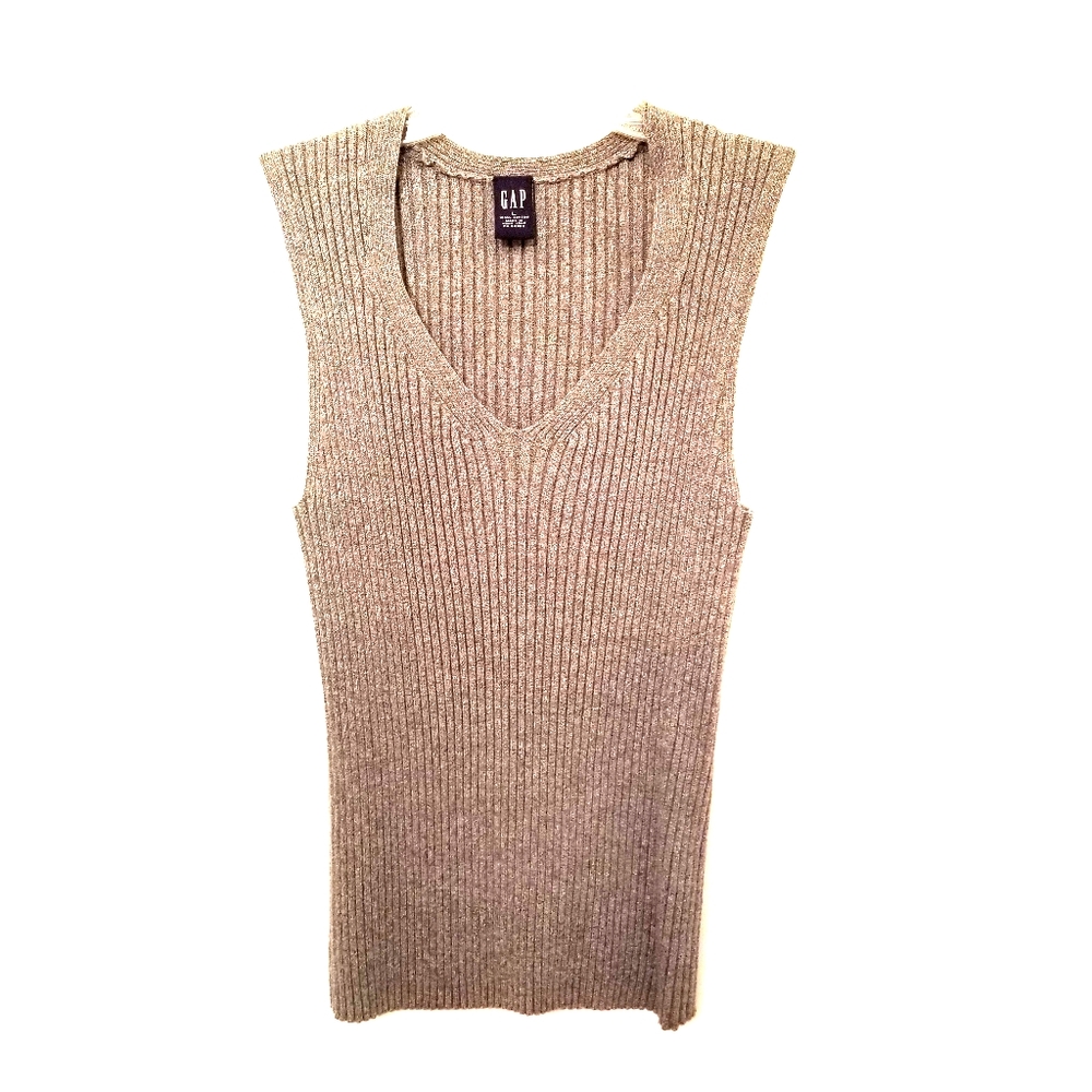 Gap sleeveless sweater vest size large ribbed knit